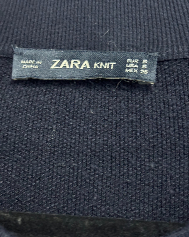 Zara Black Sequin Sleeve Knit Sweater