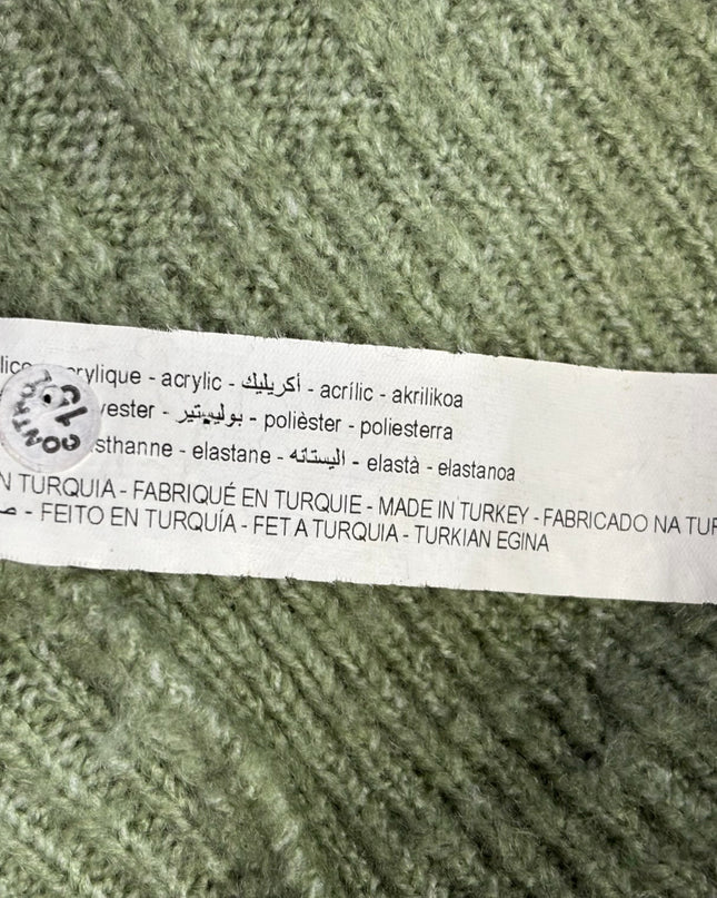 Lefties Green Ribbed Knit V-Neck Cardigan