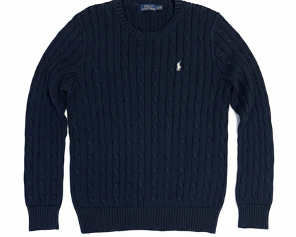 Polo Ralph Lauren Navy Cable-Knit Crewneck Sweater
