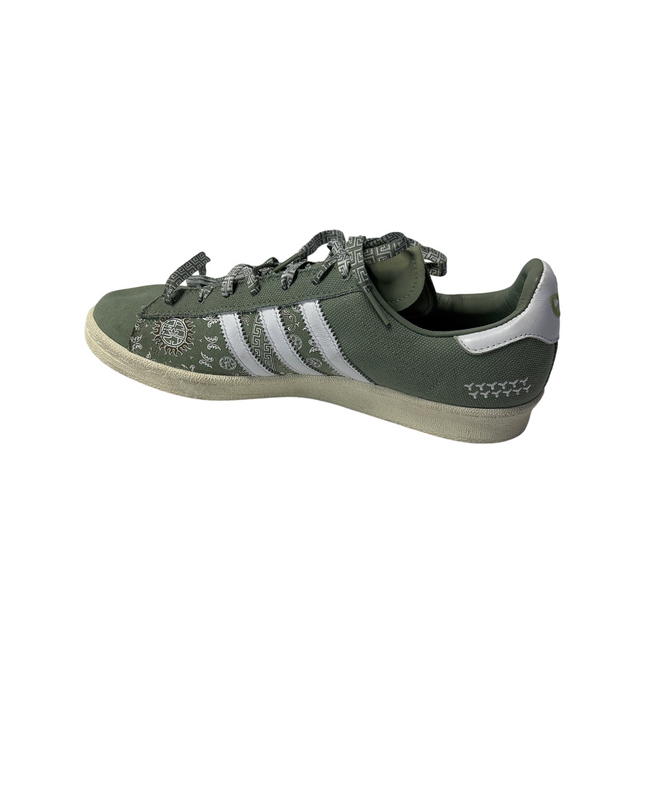 Adidas Olive Green Three Stripes Graphic Campus Sneakers