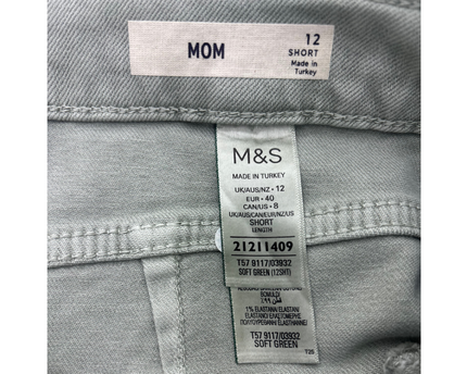 M&S Mint Green Mom Jeans - L | Waist: 30
