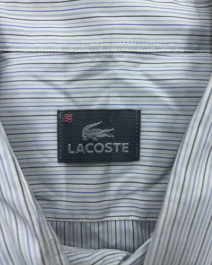 Lacoste Button-Up Shirt - White Striped - XL