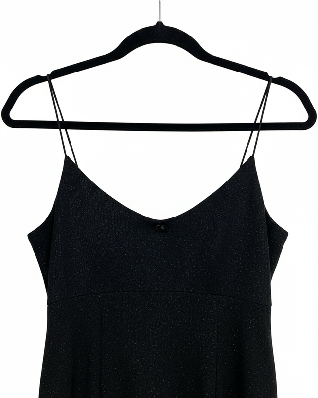 Pimkie Shimmering Spaghetti Strap with Lettuce Hem Mini Dress