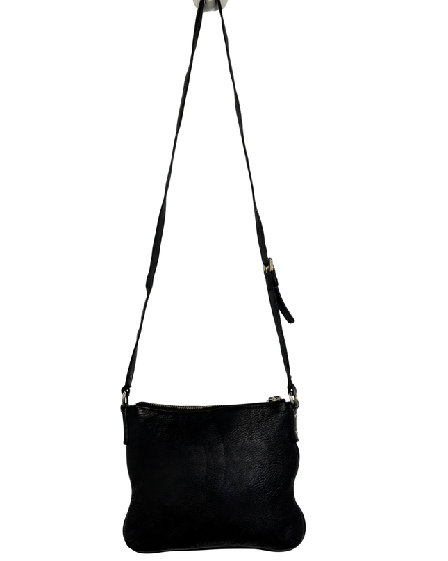 Kate Spade New York Black Pebbled Leather Double Zip Crossbody Bag