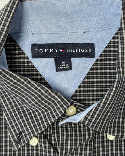 Tommy Hilfiger Black & White Mini Check Oxford Button-Up Shirt