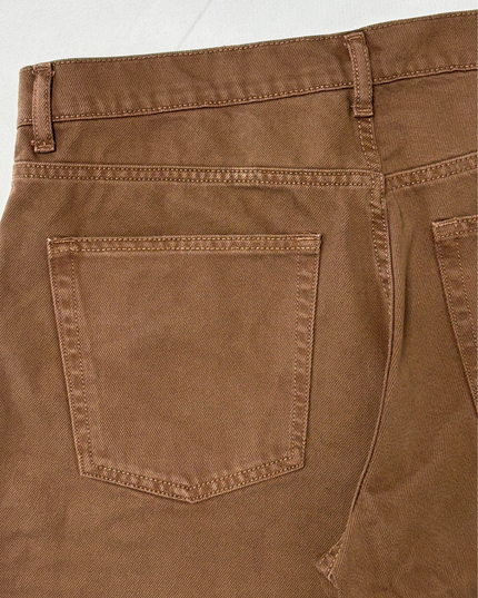 Vailent Classic Brown Straight Fit Cotton Pants