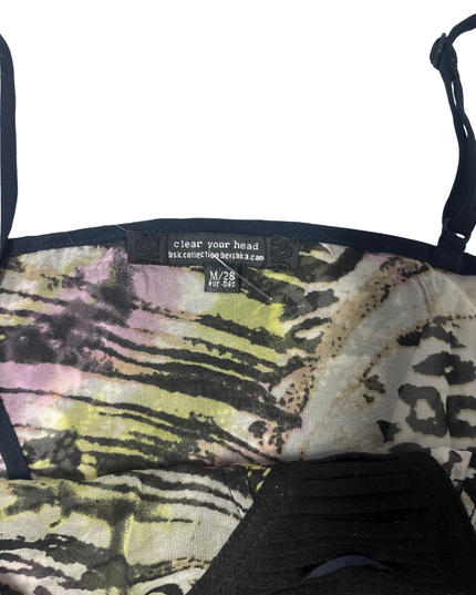 Bershka Animal Print Sheer Layered Cami Top - XXS