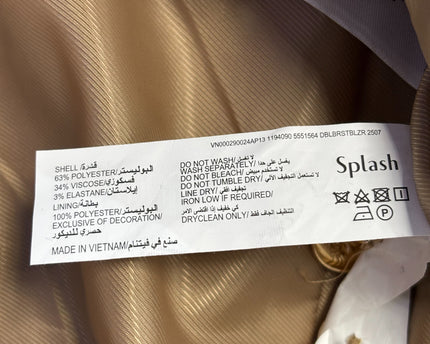Splash Tan Double-Breasted Blazer Jacket | With Tag