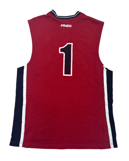 Vintage AND1 Red Basketball Jersey – Number 1 - L
