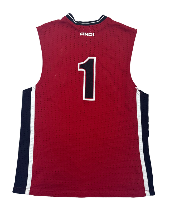 Vintage AND1 Red Basketball Jersey – Number 1 - L