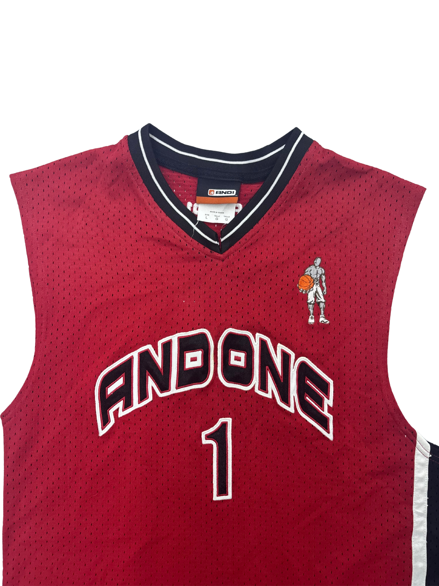 Vintage AND1 Red Basketball Jersey – Number 1 - L