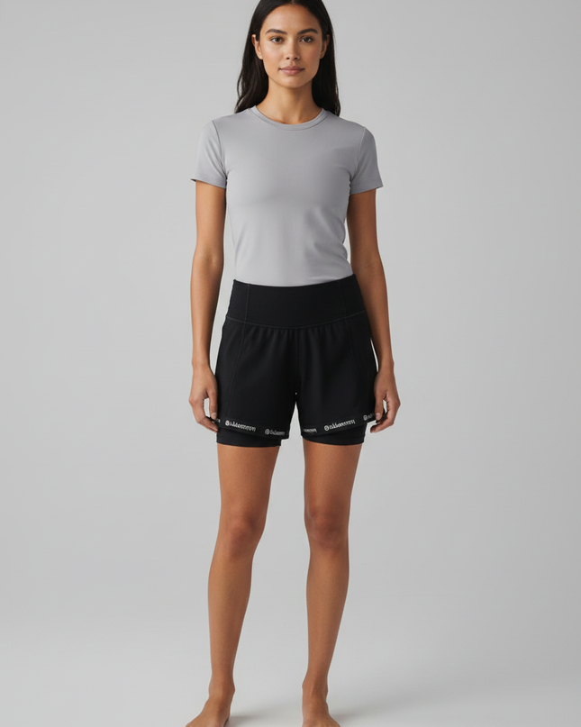Lululemon Black High-Performance Tight Fit Athletic Shorts