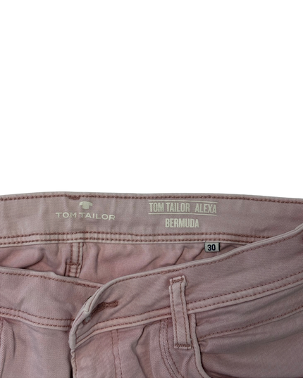 Tom Tailor Alexa Dusty Pink Bermuda Denim Shorts - M | Waist: 30"