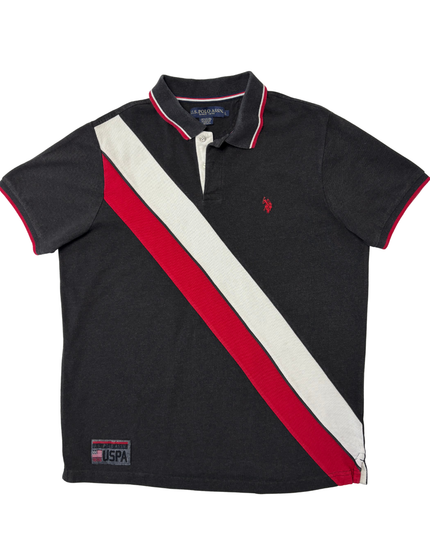 U.S. Polo Assn. Black & Red Diagonal Stripe Classic Polo Shirt