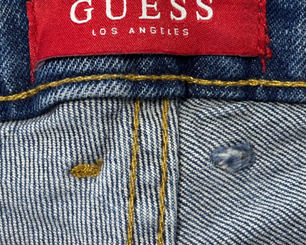 Guess Embellished Skinny Fit Mid-Wash Jeans
