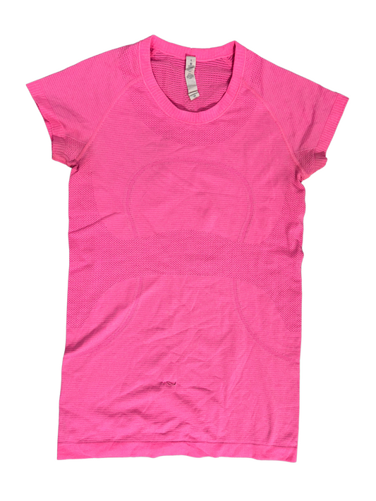Lululemon Athletica Bright Pink Seamless Short Sleeve Tee - XS