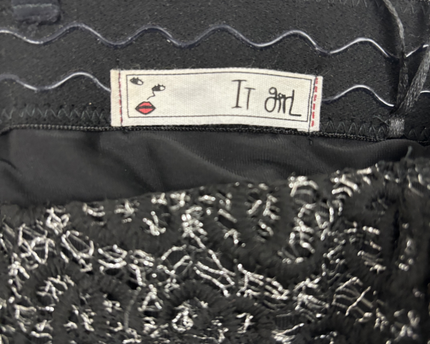 It Girl Y2K Black Lace Bustier Crop Top - XXS