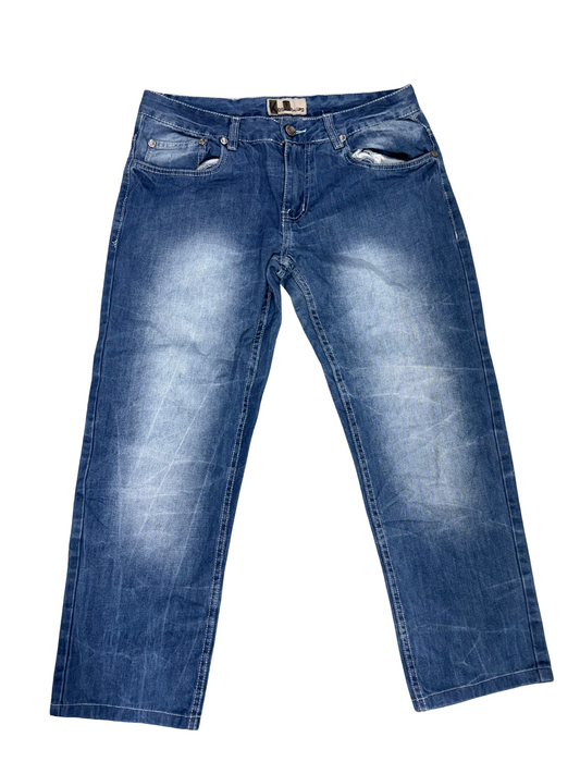 Kosmo Lupo Embroidered Vintage Straight-Leg Jeans - XL | Waist: 34"