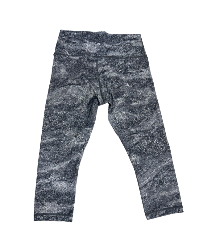 Lululemon High-Rise Printed Crop Leggings in Granite Marble - M