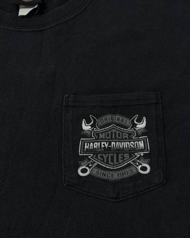 Harley-Davidson Black Banff Canada Eagle Pocket Graphic Tee