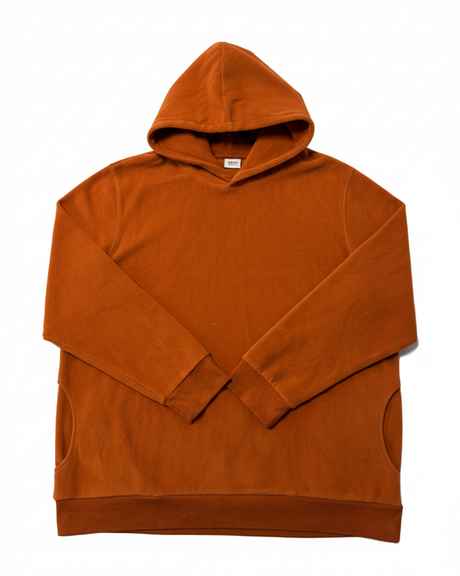 Celio Vibrant Orange Fleece Pullover Hoodie