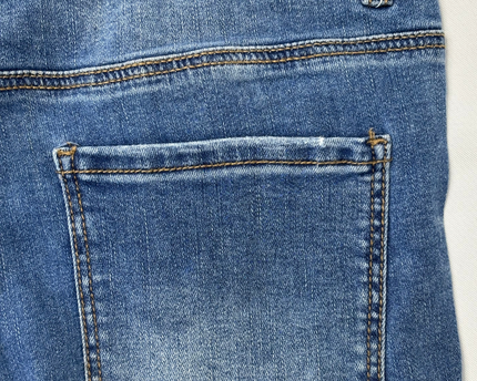 Stradivarius Medium Wash Pearl Embellished Super High Waist Skinny Jeans