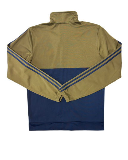 Adidas Olive Green & Navy Blue 3-Stripes Full-Zip Track Jacket