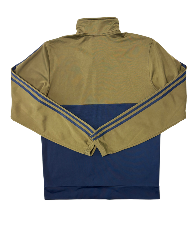Adidas Olive Green & Navy Blue 3-Stripes Full-Zip Track Jacket