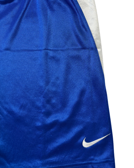 Nike Blue & White Dri-FIT Basketball Shorts - S | Waist: 28"