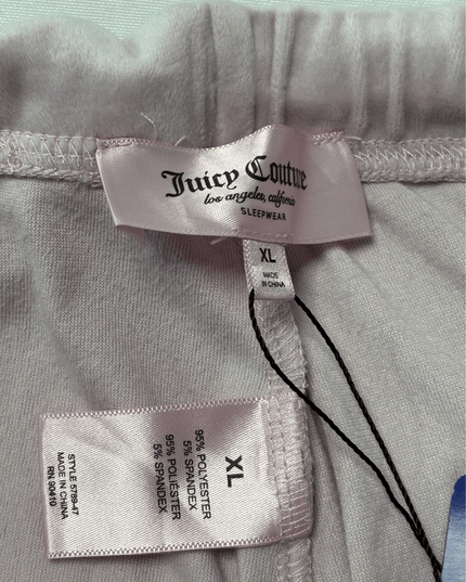 Juicy Couture Dusty Lilac Velour Rhinestone Logo Sleep Joggers