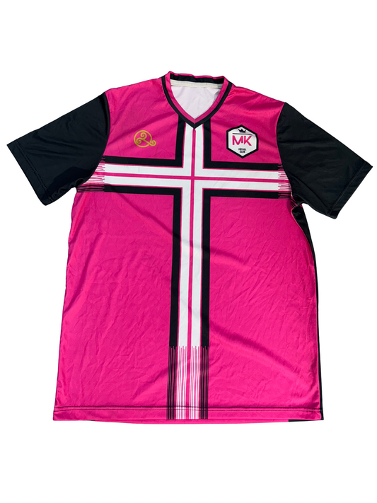 MK Futsal Club Custom "LUIS 17" – Pink & Black Cross Jersey - L