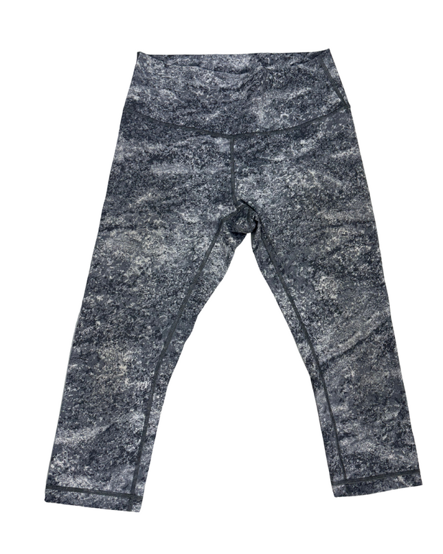 Lululemon High-Rise Printed Crop Leggings in Granite Marble - M