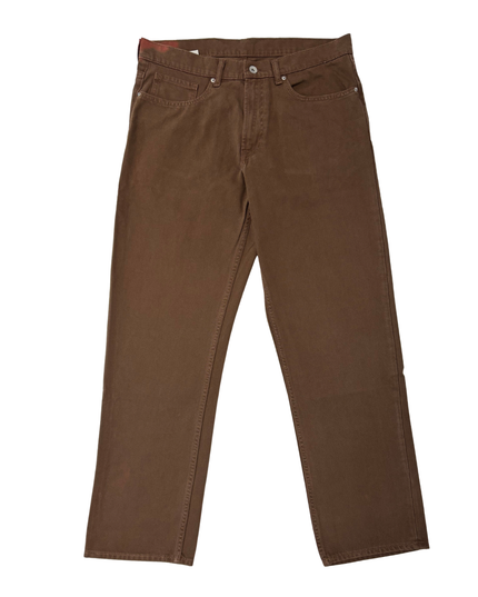 Vailent Classic Brown Straight Fit Cotton Pants