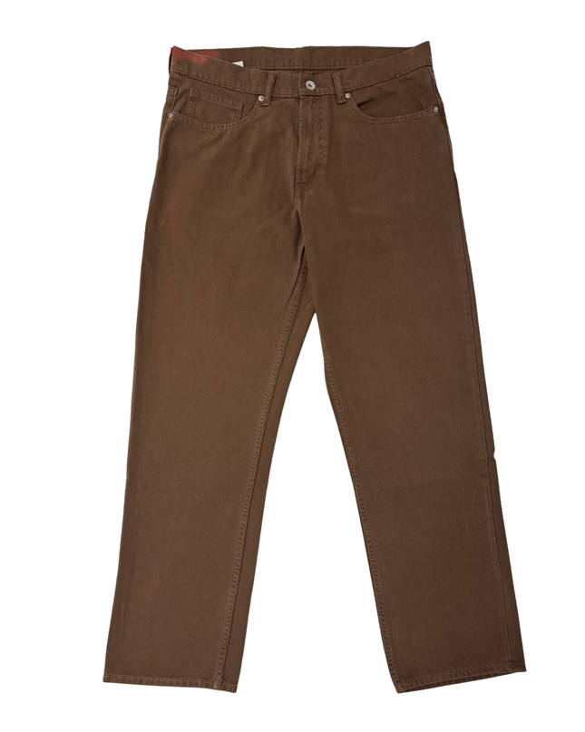 Vailent Classic Brown Straight Fit Cotton Pants
