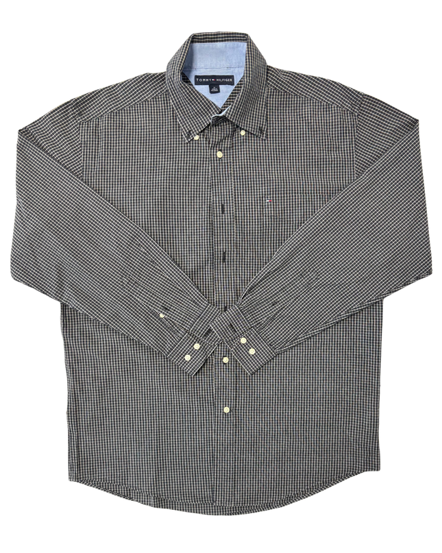 Tommy Hilfiger Black & White Mini Check Oxford Button-Up Shirt