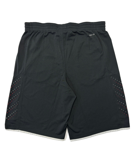 Nike Dri-FIT Black Training Shorts with Red Swoosh - XL | Waist: 36"