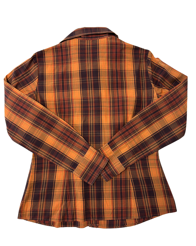 U.S. Polo Assn. Orange & Navy Plaid Fitted Button-Down Shirt