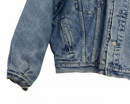 Levi's Blue Plaid-Lined Denim Trucker Jacket