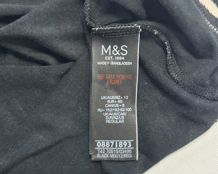 M&S Collection Black Zebra Print Short Sleeve Dress