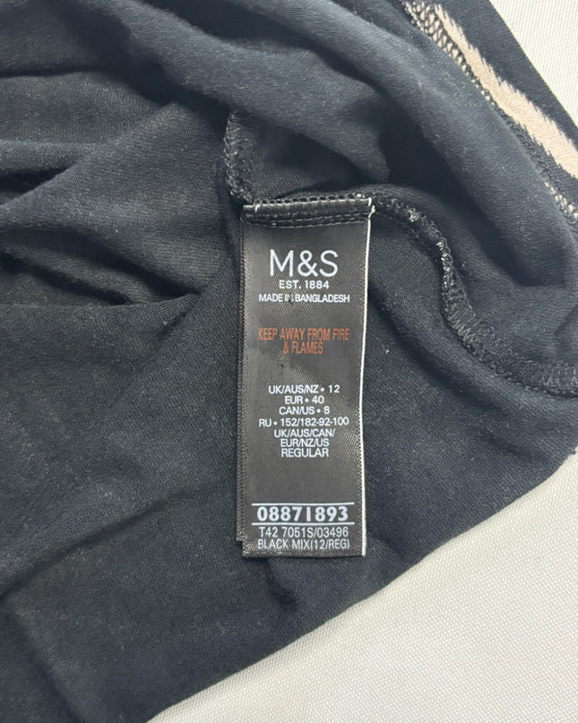 M&S Collection Black Zebra Print Short Sleeve Dress