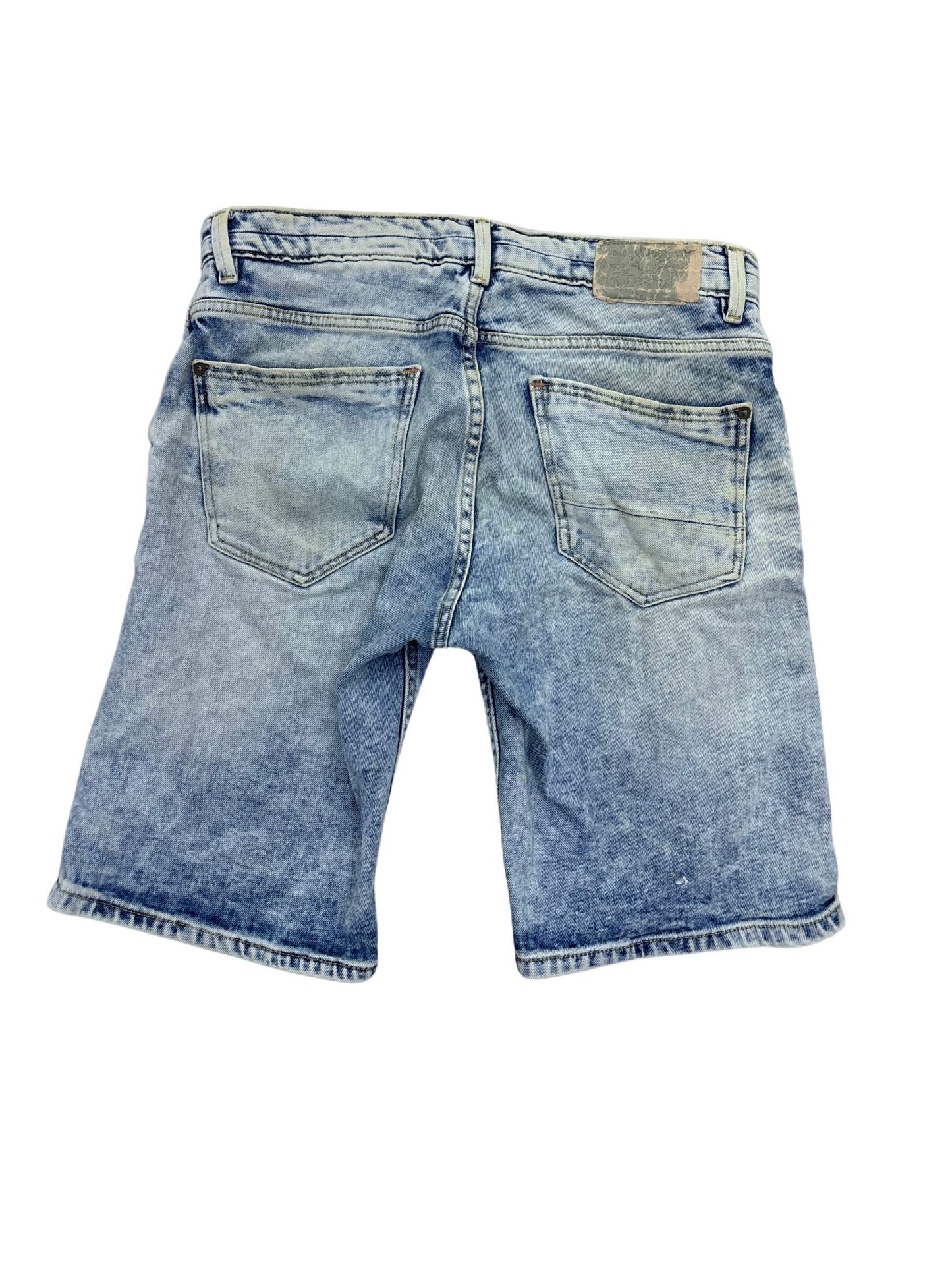 Light Wash Denim Shorts – Faded Blue Relaxed Fit - M | Waist: 32