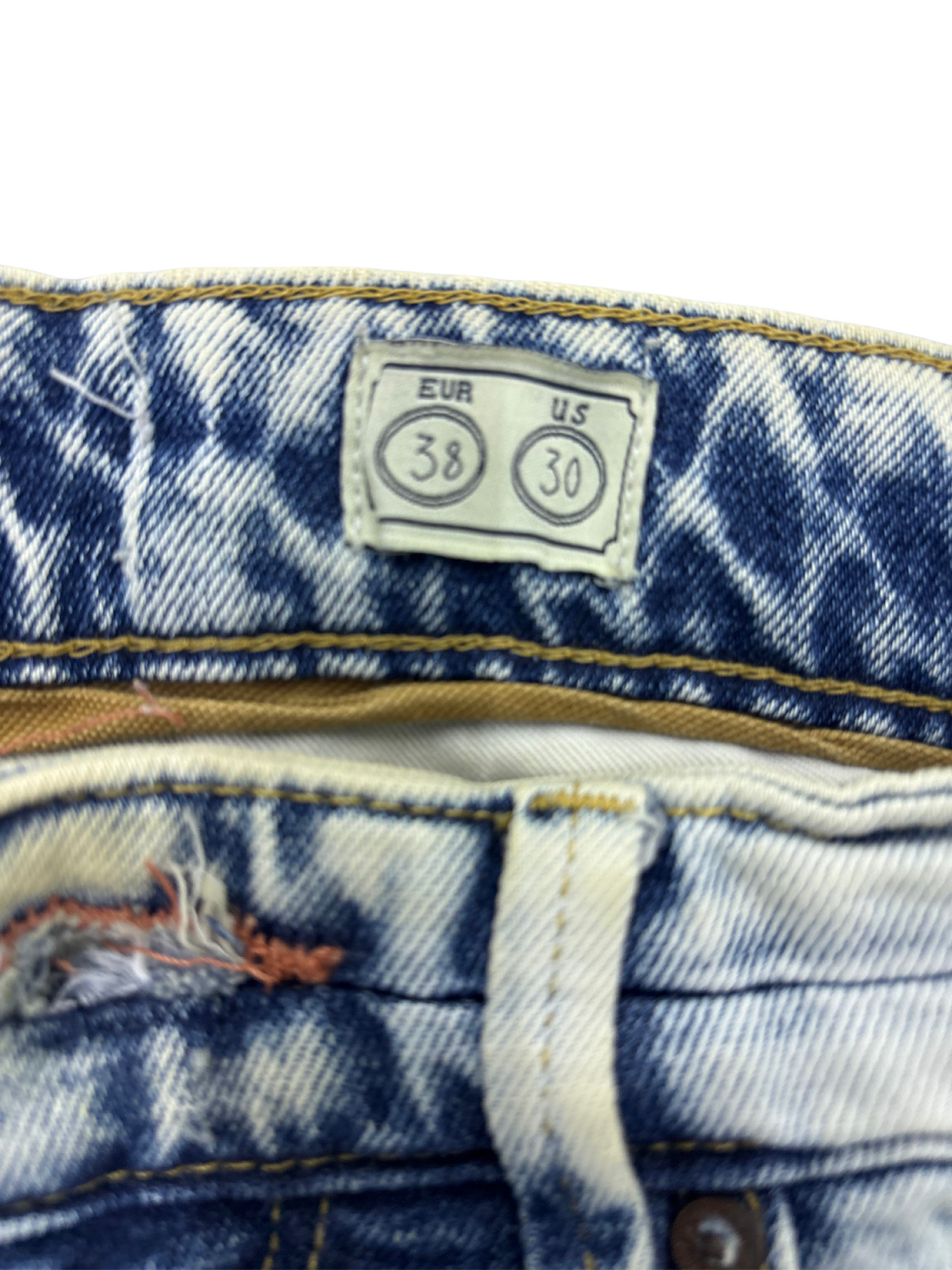 Light Wash Denim Shorts – Faded Blue Relaxed Fit - M | Waist: 32