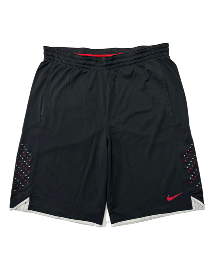 Nike Dri-FIT Black Training Shorts with Red Swoosh - XL | Waist: 36"