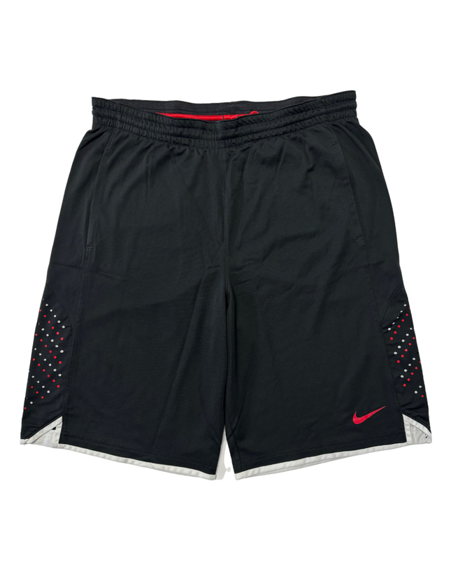 Nike Dri-FIT Black Training Shorts with Red Swoosh - XL | Waist: 36"