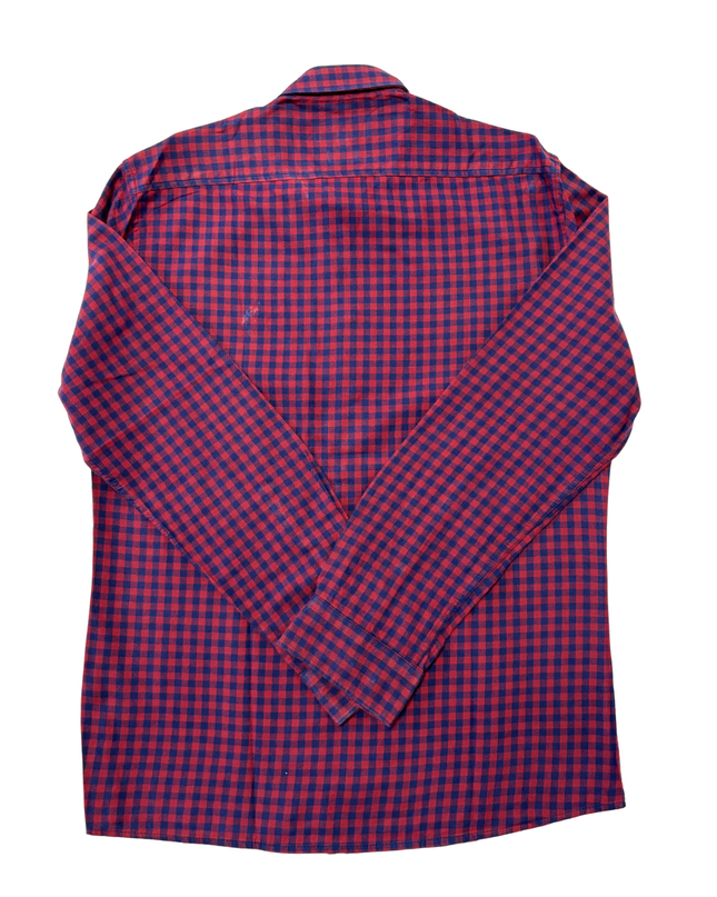 U.S. Polo Assn. Regular Fit Red & Navy Checkered Long-Sleeve Shirt - S