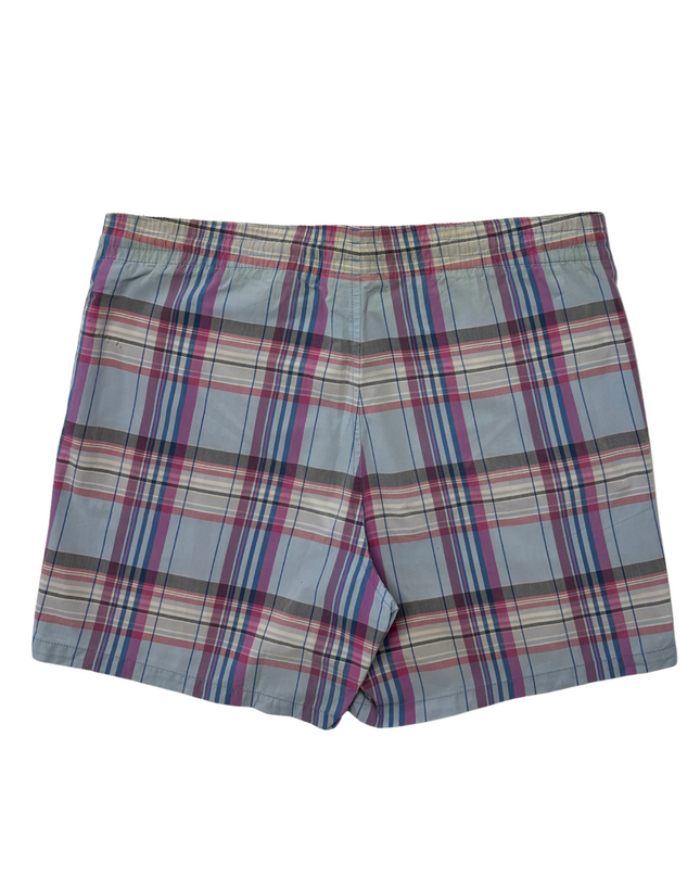Lacoste Multicolor Plaid With Drawstring Swim Shorts - XS  | Waist: 36"