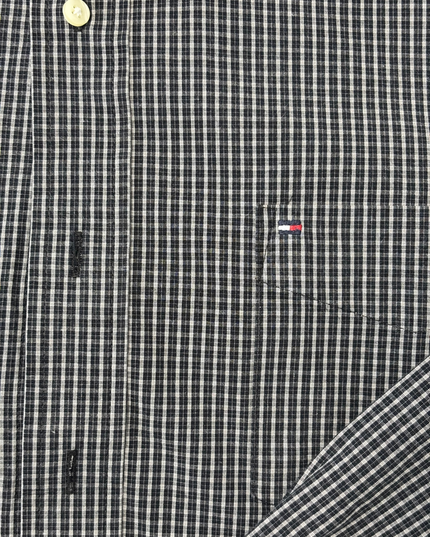 Tommy Hilfiger Black & White Mini Check Oxford Button-Up Shirt
