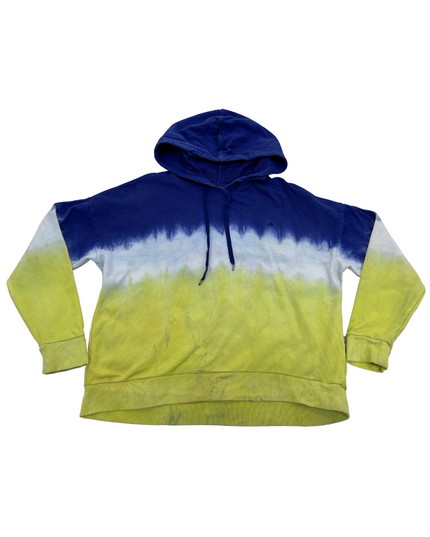 Lauren by Ralph Laure Blue Yellow Dip Dye Hoodie - XL