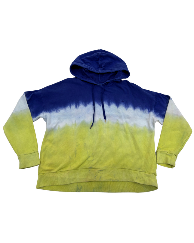 Lauren by Ralph Laure Blue Yellow Dip Dye Hoodie - XL