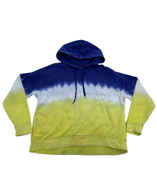 Lauren by Ralph Laure Blue Yellow Dip Dye Hoodie - XL